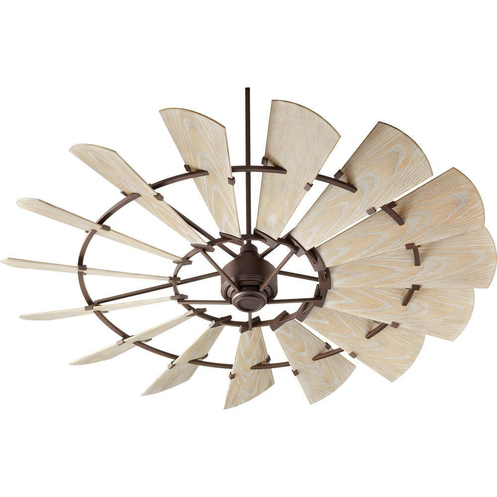 Oiled Bronze 72" Ceiling Fan with Weathered Oak Blades