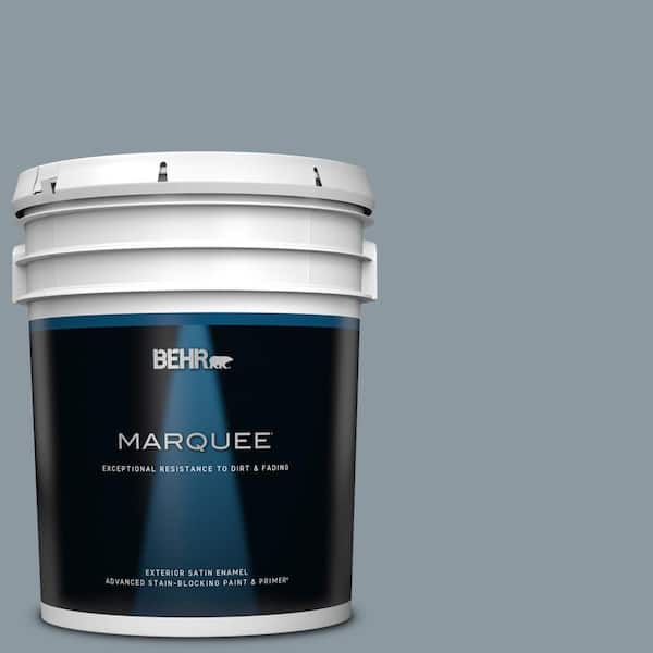 BEHR MARQUEE 5 gal. #N490-4 Teton Blue Satin Enamel Exterior Paint & Primer  945405 - The Home Depot