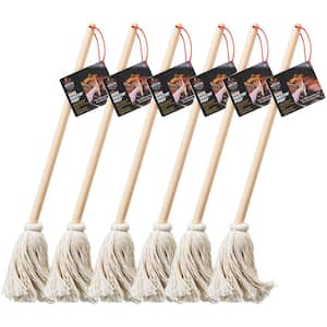 16 in. Wooden Handle BBQ - Grill Basting Mop with Cotton Head (6-Pack)