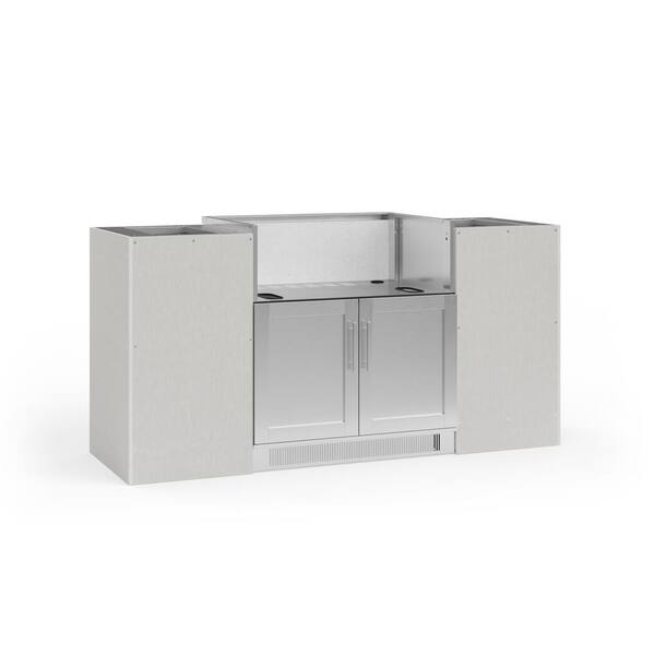 NewAge Products Outdoor Kitchen Signature Series 69.94 in. x 23.75 in. x 35.75 in. Stainless Steel 4-Piece Set with 33 in. Grill Cabinet