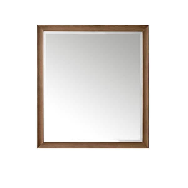 James Martin Vanities Glenbrook 36.0 in. W x 40.0 in. H Rectangular Framed Wall Mount Bathroom Vanity Mirror in White Wash Walnut