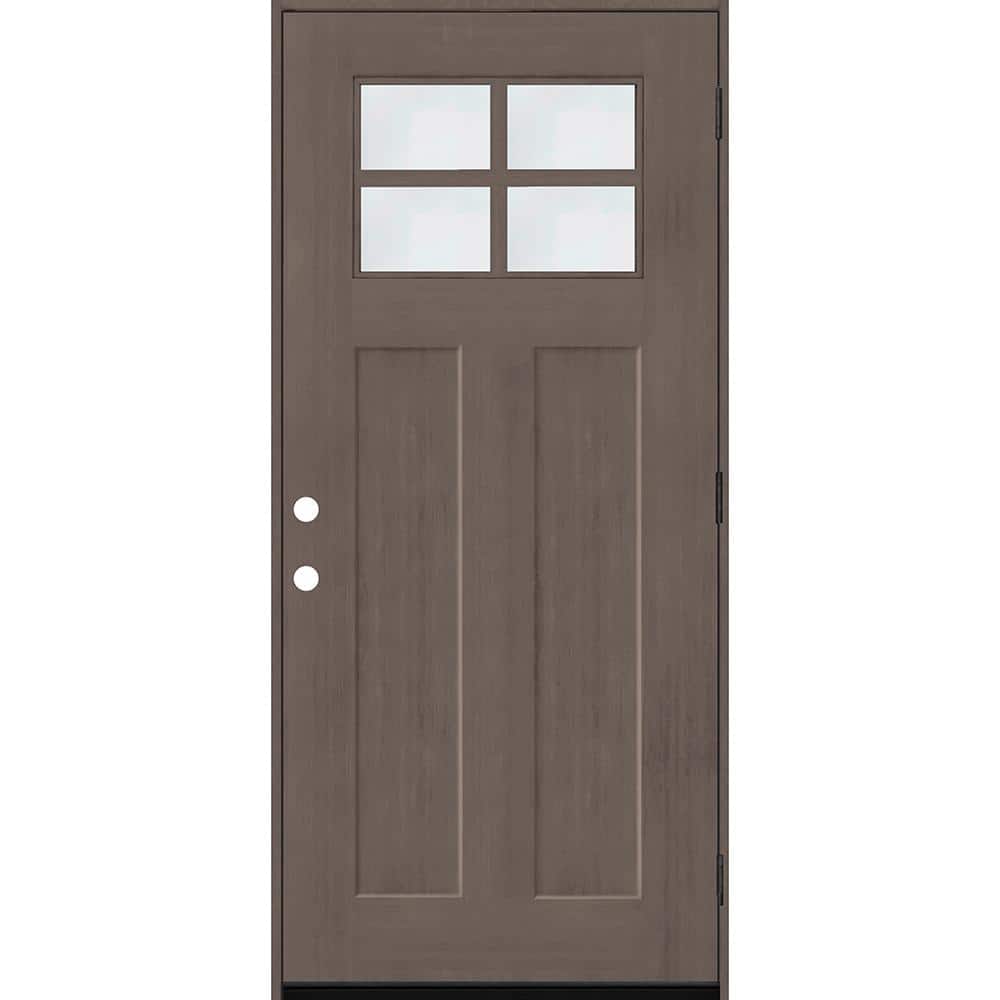Regency 36 in. x 80 in. LHOS 4Lite 1/4 Toplite Clear Glass Ashwood Stain Fir Grain Fiberglass Prehung Front Door price history on PriceWatchPro