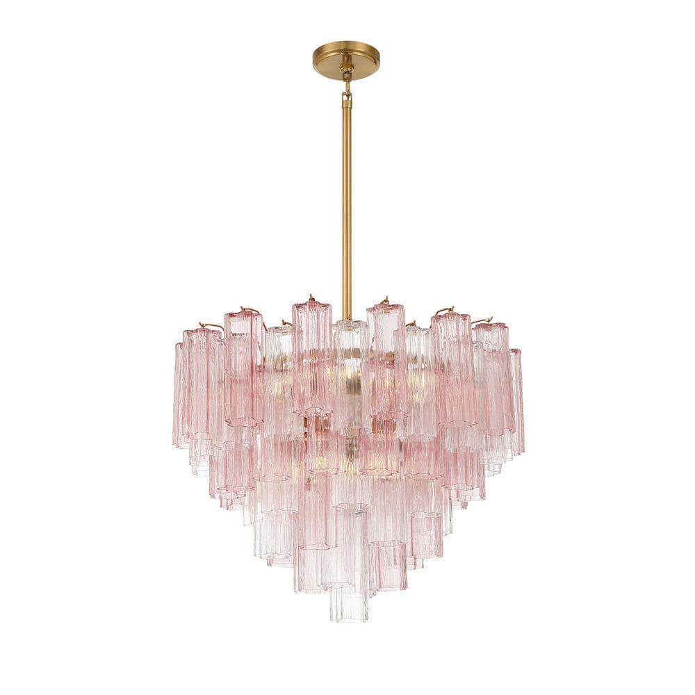 Crystorama Addis 12-Light Aged Brass Chandelier ADD-312-AG-SP