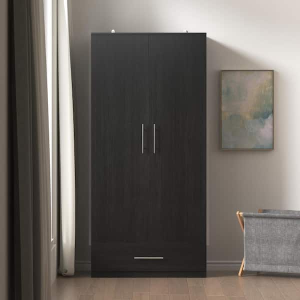 black armoire dresser Capwell 2 Piece Bedroom Set, And Dresser, And Pine Black Bedroom Engineered Wood Real wood is a product of nature KTMBDW Metal Armoire Wardrobe Closet