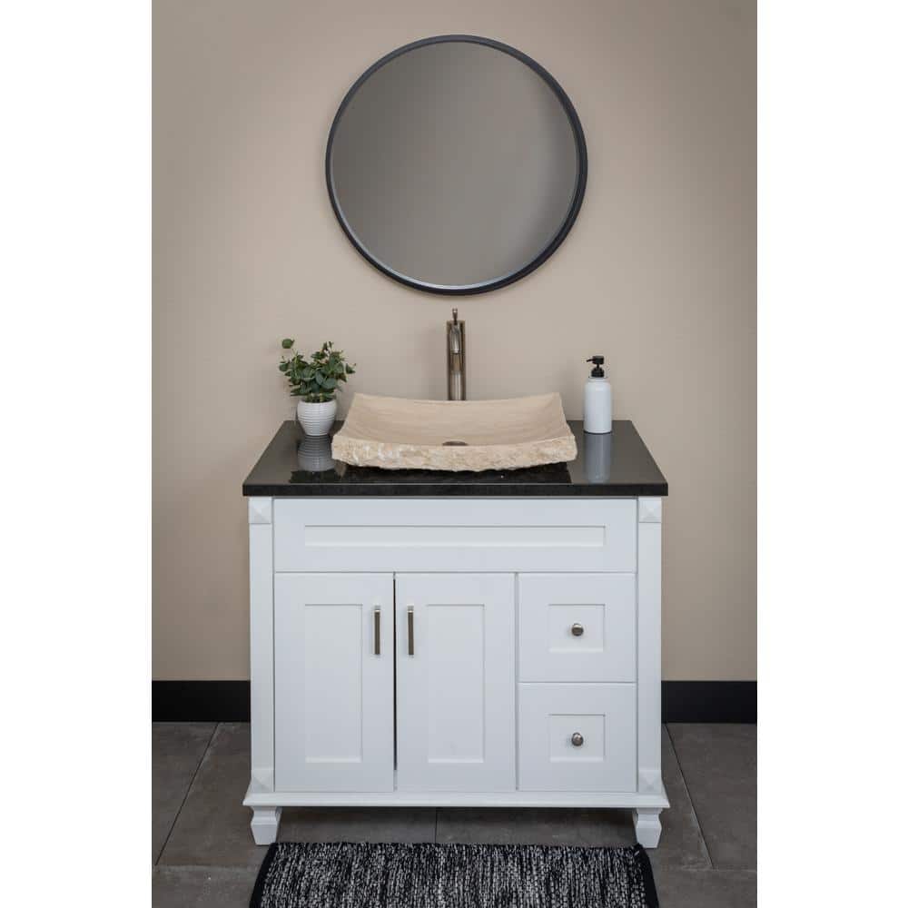 Zen 21'' Beige Stone Rectangular Bathroom Sink