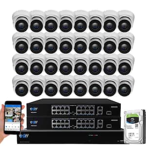 32-Channel 8MP 8TB NVR Smart Security Camera System w/ 32 Wired Bullet Cameras 3.6 mm Fixed Lens Artificial Intelligence