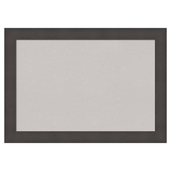 Amanti Art Blaine Light Pewter Narrow Framed Grey Corkboard 28 in. x 20 ...