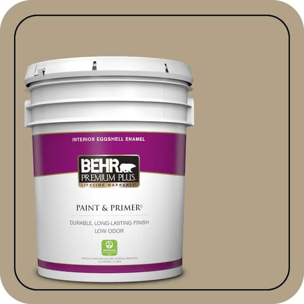 BEHR PREMIUM PLUS 5 gal. Home Decorators Collection #HDC-NT-12 Curly Willow Eggshell Enamel Low Odor Interior Paint & Primer