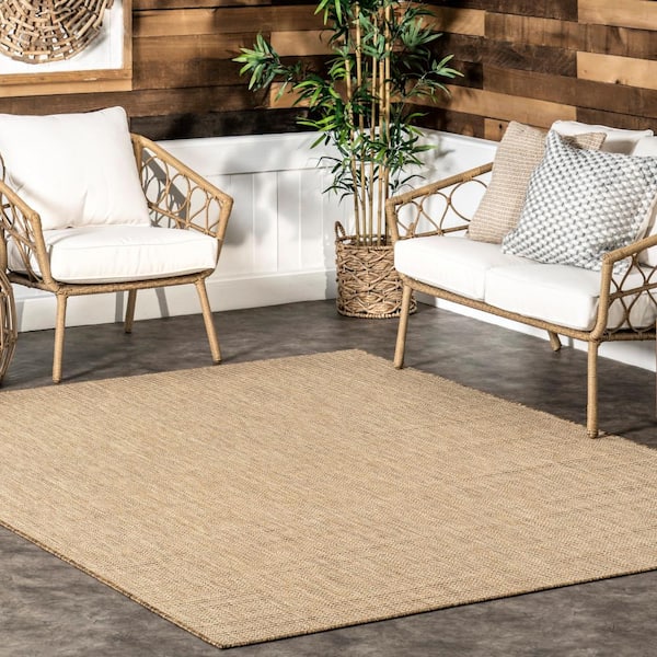 Rosy Classic Natural 5 ft. x 8 ft. Indoor/Outdoor Area Rug