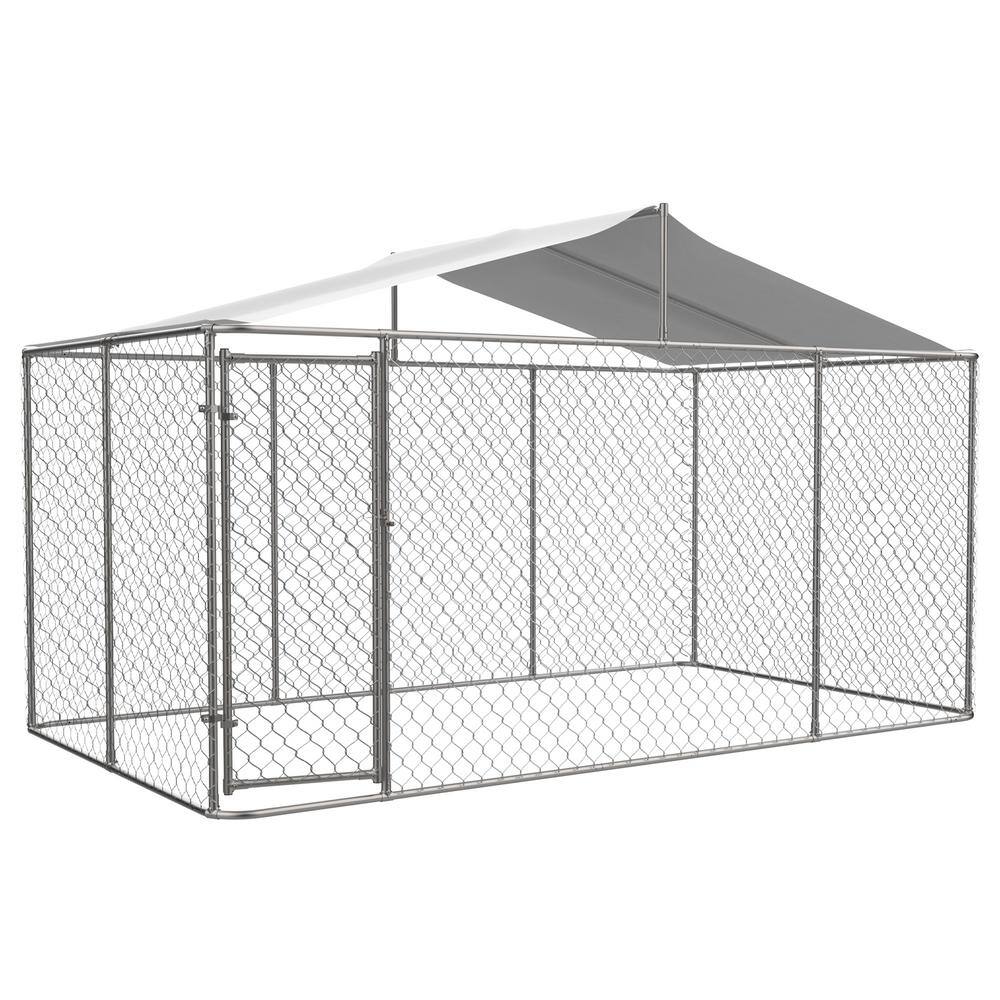 Thanaddo 13 ft. x 7.5 ft. x 7.6 ft. Outdoor Large Dog Kennel Heavy-Duty ...