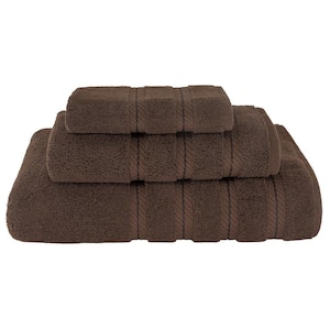 Bath Towel Set 100% Turkish Cotton 3 Piece Towels for Bathroom- Chocolate Brown