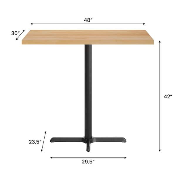 Carnegy Avenue Bennett 42 in. H Natural Top/Black Base Rectangle