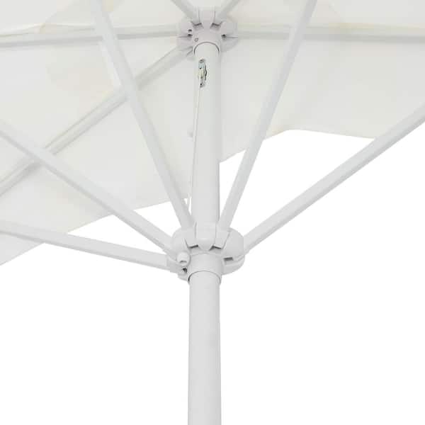 adjustable height half patio umbrellas Easton 9 ft. Aluminum Market Crank Lift Umbrella with Base Umbrella base not included Qidvol 8'Half Rectangular Outdoor Patio
