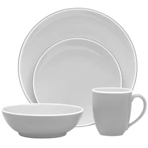 Colotrio Slate 4-Piece (Gray) Porcelain Coupe Place Setting, Service for 1