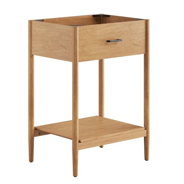 Zaire 24 in. Mid-Century Bathroom Vanity Cabinet Washstand in Natural - Sink Basin Not Included
