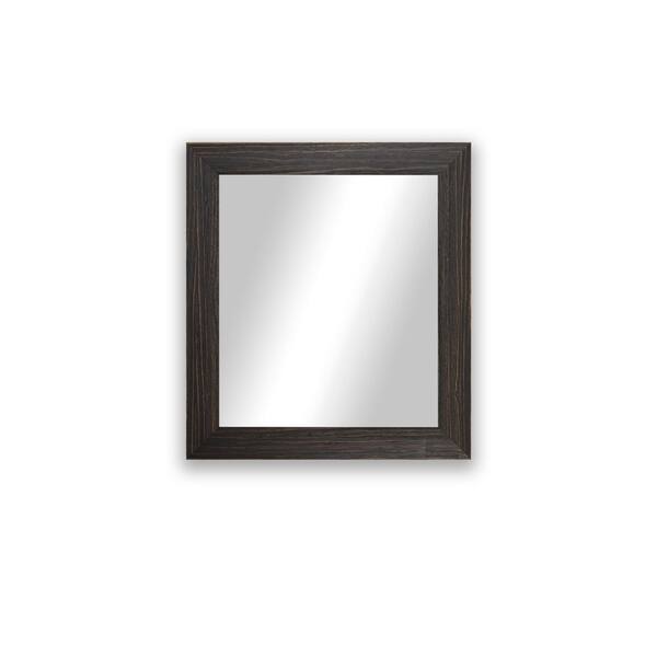 Unbranded Modern Rustic ( 26.75 in. W x 32.75 in. H ) Wooden Espresso Wall Mirror