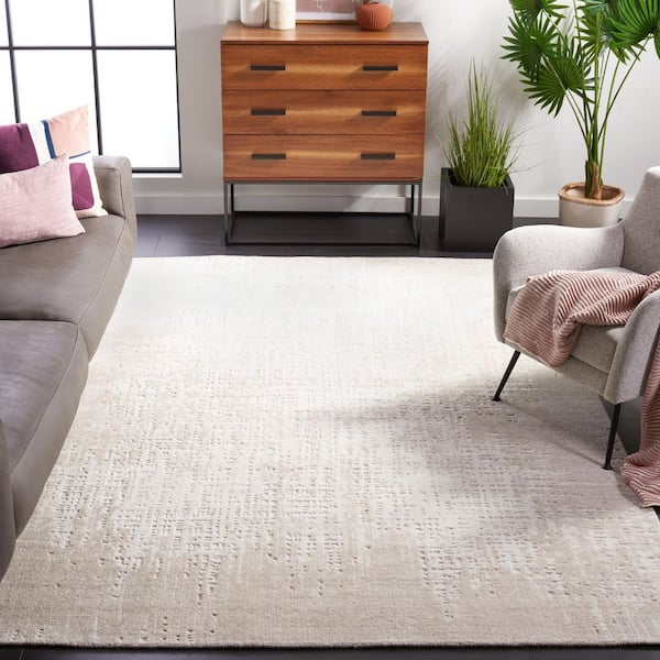 Mirage 6 ft. x 9 ft. Ivory/Beige Distressed Striped Area Rug