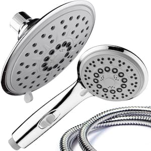 30-spray 6 in. Dual Shower Head and Handheld Shower Head with Body spray in Chrome