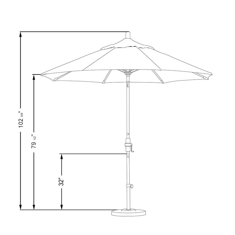 108'' Hunter Green Aluminum Outdoor Market Umbrella