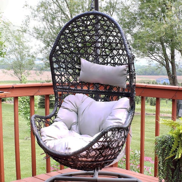 Stylewell wicker outdoor patio online egg lounge chair cushions