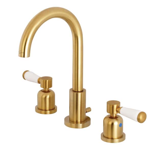 Kingston Brass Paris 8 in. Widespread 2-Handle Bathroom Faucet in Brushed Brass