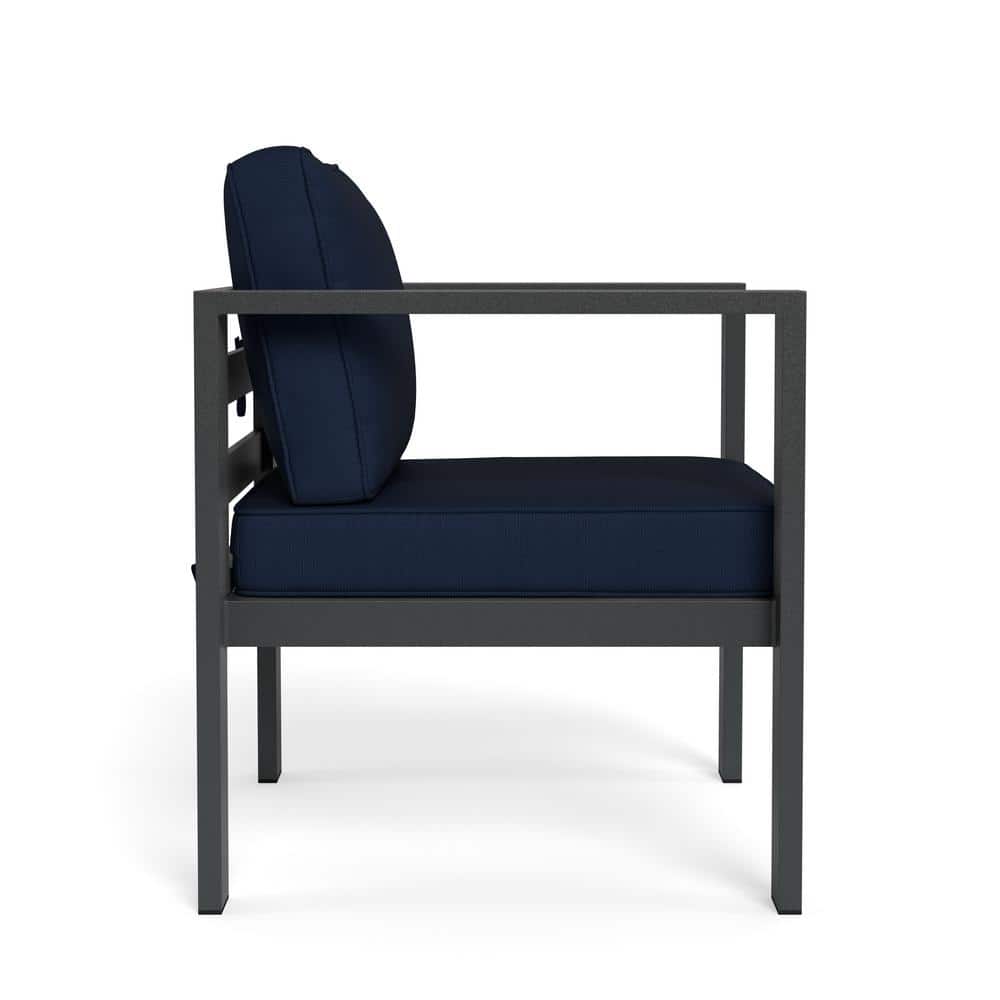 Lakeview Navy Cushioned Aluminum Outdoor Club Chair