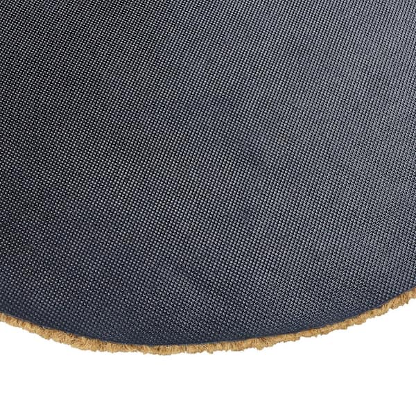 VCNY Home Hello Black 18 in. x 30 in. Round Coir Indoor/Outdoor