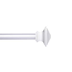 Mission 66 in. - 120 in. Adjustable Single Curtain Rod 3/4 in. Diameter in Satin Nickel with Square Finials