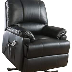 Ixora Black Leatherette Recliner with Power Lift and Massage