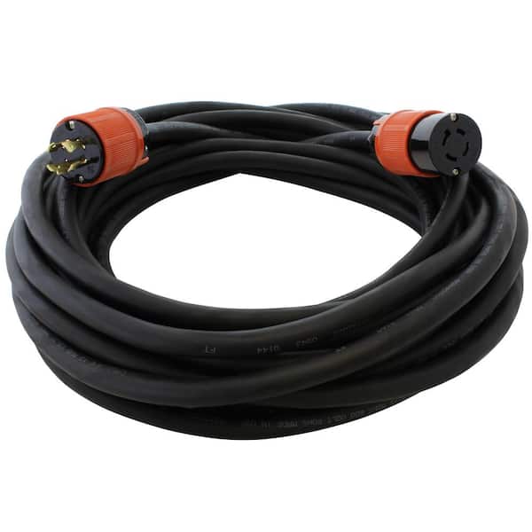 AC WORKS 10 ft. SOOW 12/4 NEMA L15-20 20-Amp 3-Phase 250-Volt Industrial Rubber Extension Cord