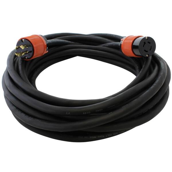 AC WORKS 25 ft. SOOW 12/4 NEMA L1520 20Amp 3Phase 250Volt Industrial Rubber Extension Cord