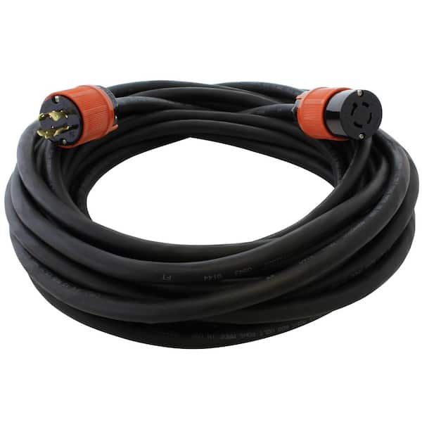 AC WORKS 75 ft. SOOW 12/4 NEMA L15-20 20 Amp 3-Phase 250-Volt Industrial Rubber Extension Cord
