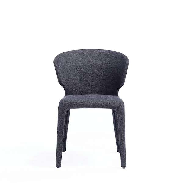 Manhattan Comfort Conrad Black Woven Tweed Dining Chair (Set of 2 