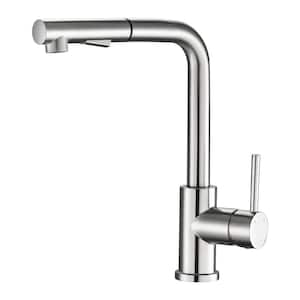 Single Handle 2-Sprayer Pull Out Kitchen Sink Faucet in Brushed Nickel