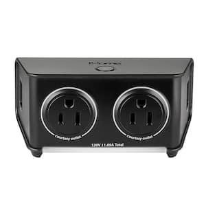 2 AC-Outlets and 2 USB Ports Dual Charging Power Plug
