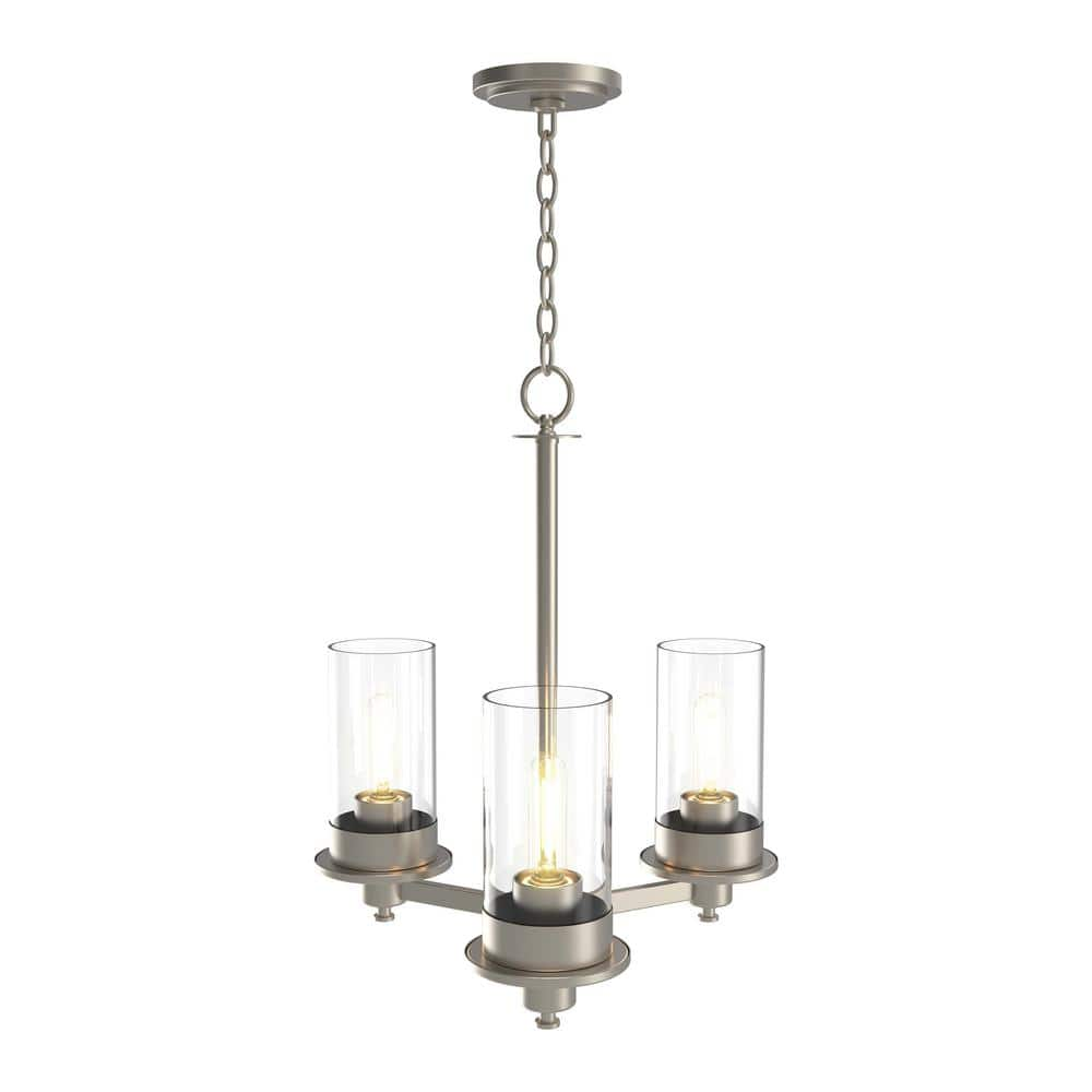 Enbrighten 3-light Brushed Nickel Cylinder Chandelier For Indoor With 