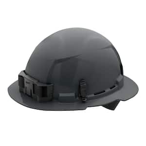 BOLT Gray Type 1 Class E Full Brim Non-Vented Hard Hat with 4 Point Ratcheting Suspension