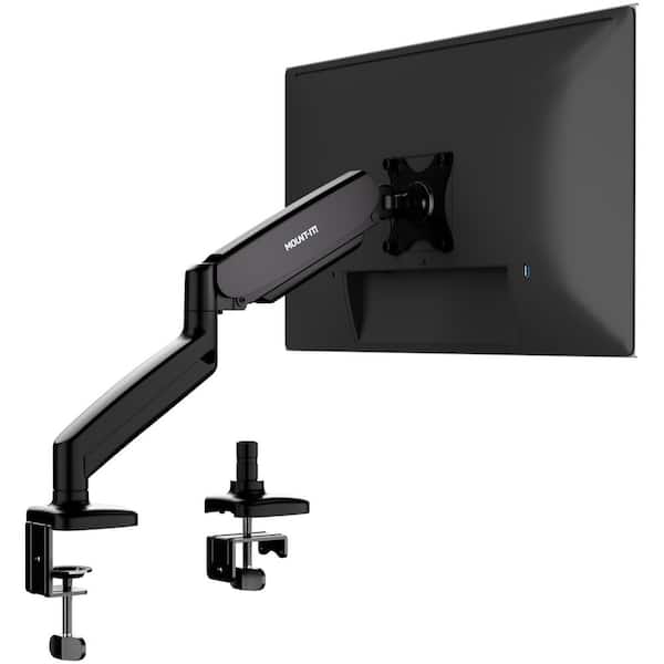 Single Monitor Black Desk Mount with Gas Spring Arm for Monitors 13 in. to 32 in.