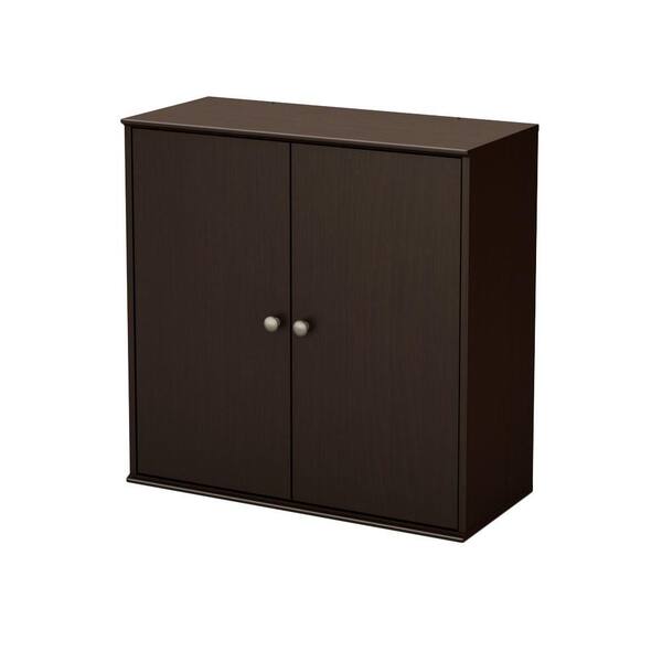 South Shore Stor It 4-Cubby Storage Unit with Doors in Chocolate-DISCONTINUED