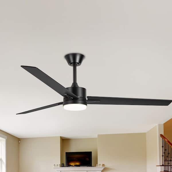 Elijah 60 in. Indoor Black 6-Speed Ceiling Fan with Adjustable White LED Light with Remote Included