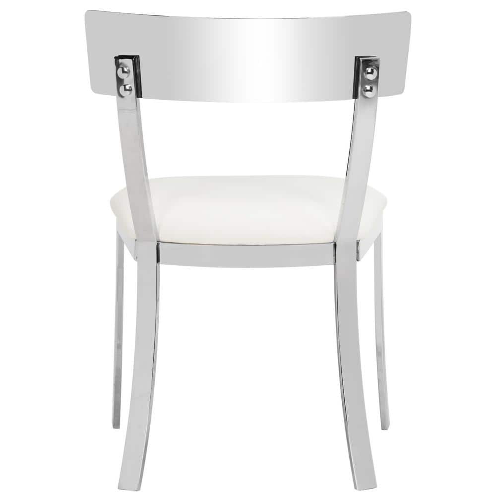 Abby 19'' White and Chrome Modern Side Chairs, Set of 2