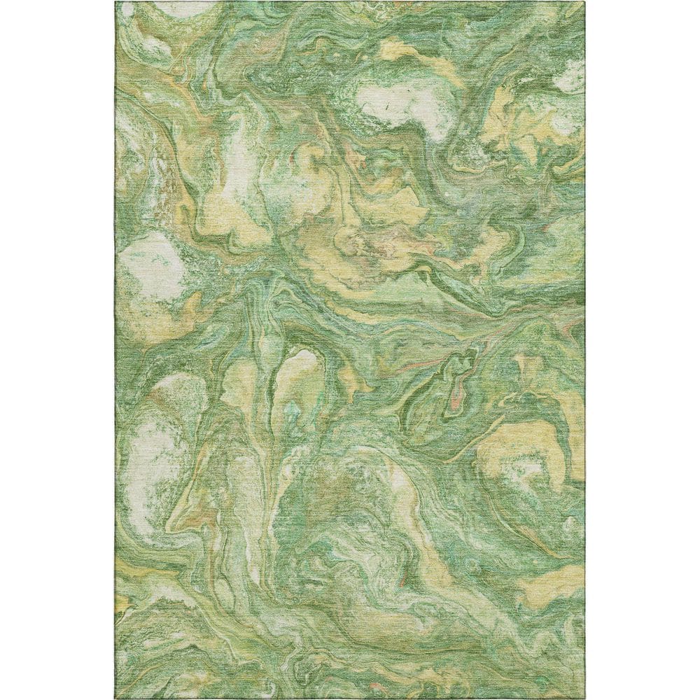 Mayfield Premium Machine Washable Abstract AMF2017 Green 5 ft. x 7 ft. 6 in. Area Rug price history on PriceWatchPro