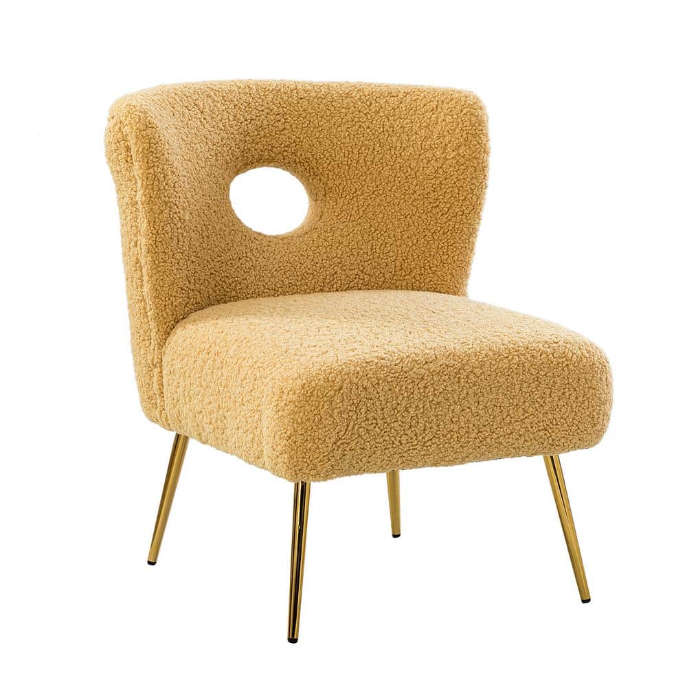 JAYDEN CREATION Amphitryon Upholstered Accent Mustard Side Chair with Metal Base CHM0380MUSTARD
