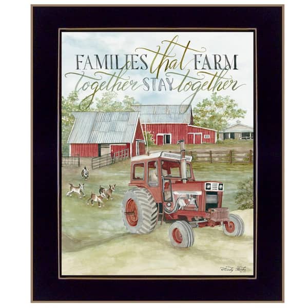 HomeRoots Charlie Families That Farm Together Stay Together 1-Piece Framed Wall Art 18 in. x 14 in.