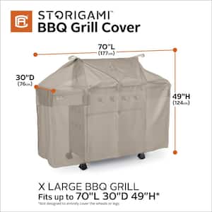 Storigami 70 in. L x 30 in. D x 49 in. H Easy Fold BBQ Grill Cover Goat Tan
