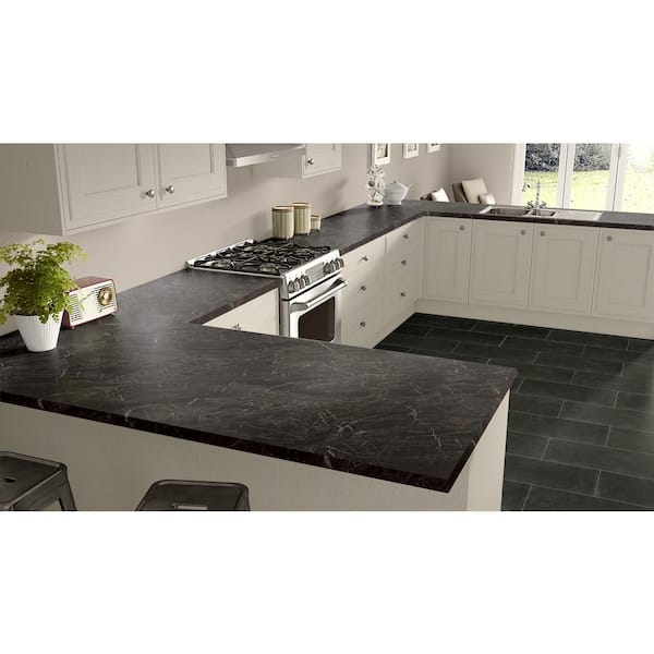 4 ft. x 8 ft. Laminate Sheet in Portoro with Premium Antique Finish
