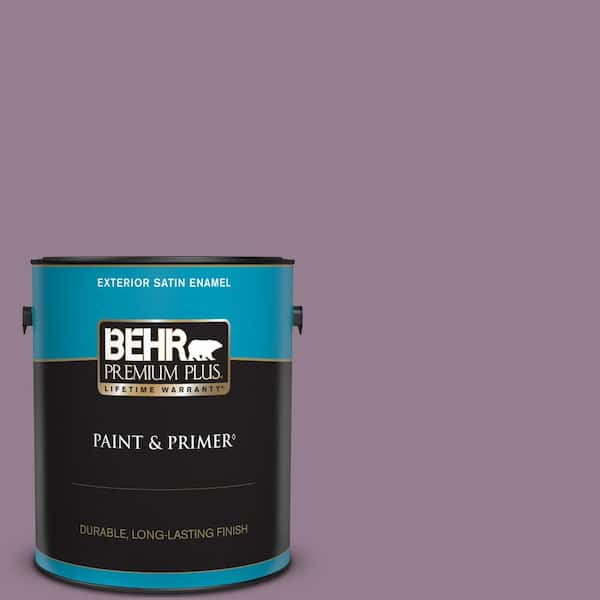 BEHR PREMIUM PLUS 1 gal. #680F-5 Plum Swirl Satin Enamel Exterior Paint & Primer