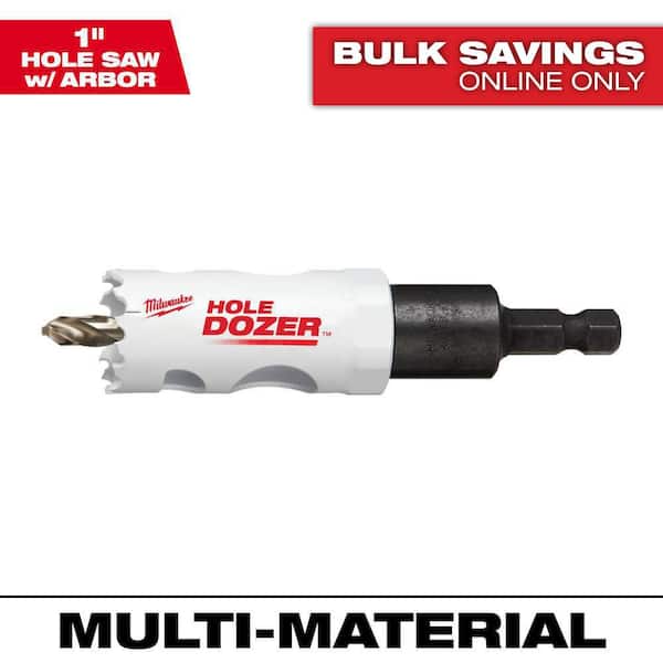 Milwaukee 1 in. Hole Dozer Bi-Metal Hole Saw with 3/8 in. Arbor & Pilot Bit