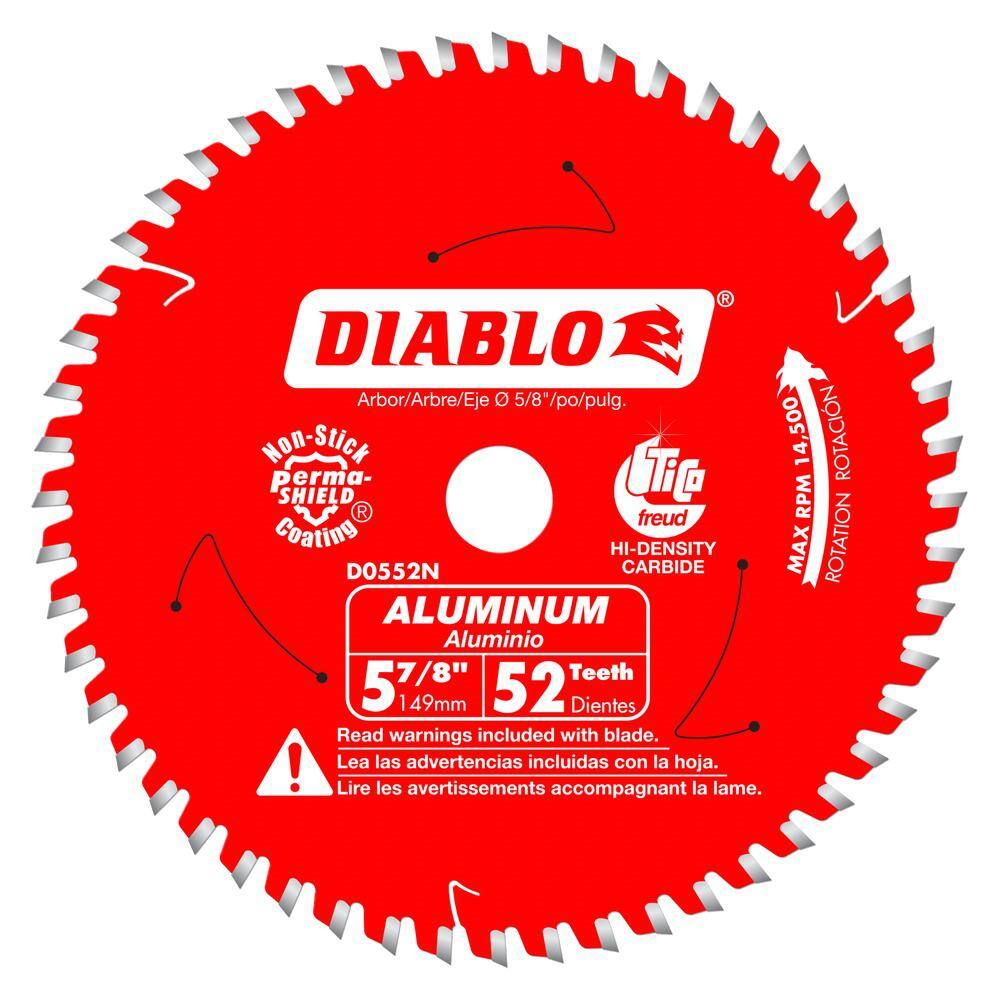 DIABLO 5‑7/8 in. x 52 in. Tooth Medium Aluminum Cutting Saw Blade