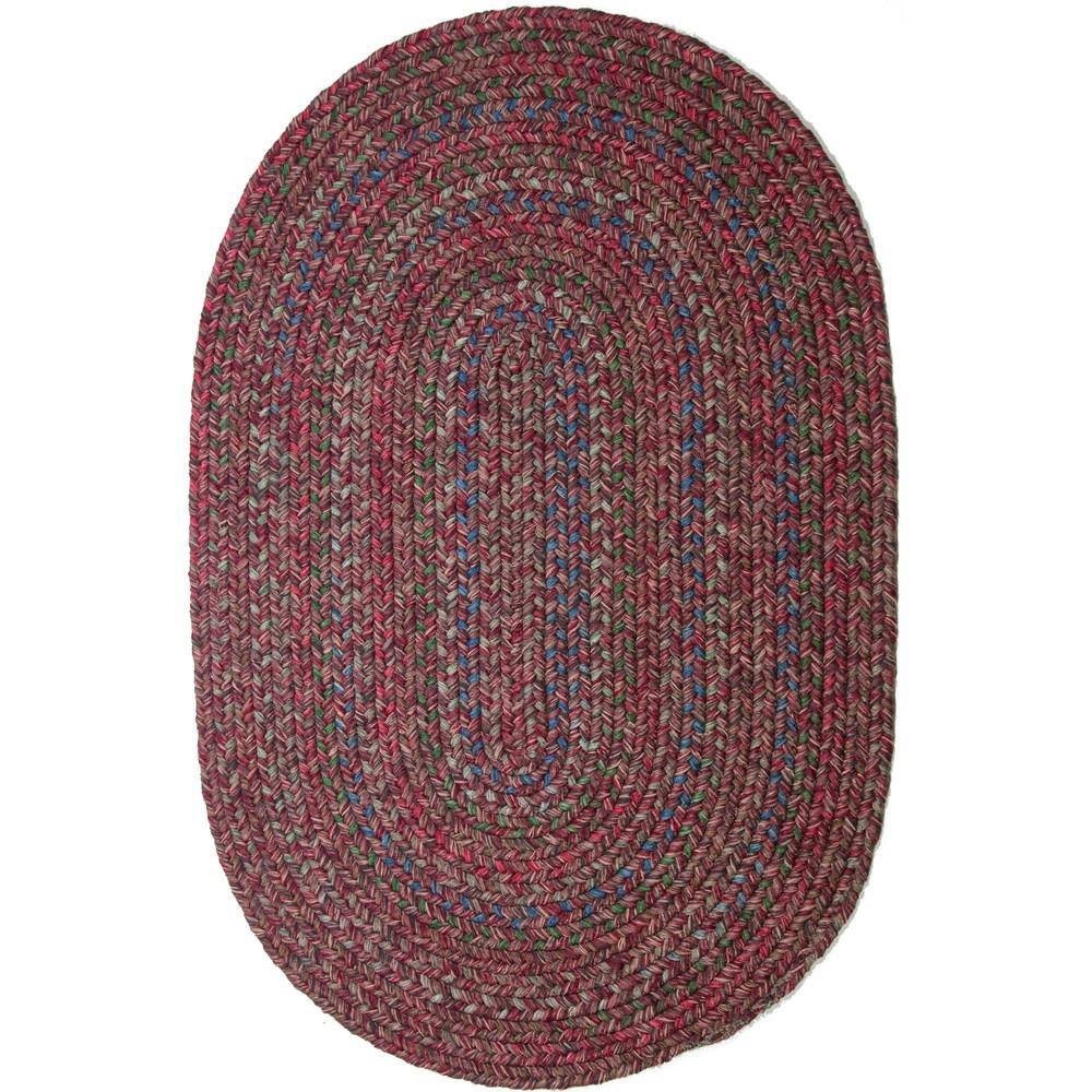 Winslow Burgundy Red Multicolored 3 ft. x 5 ft. Oval Indoor/Outdoor Braided Area Rug price history on PriceWatchPro